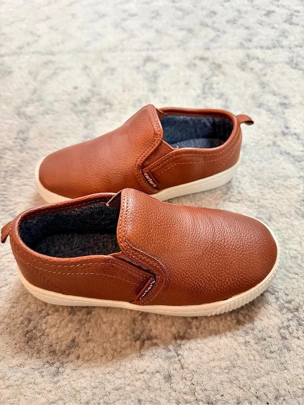 carter's Toddler Faux Leather Casual Sneakers Brown Toddler boys US 11